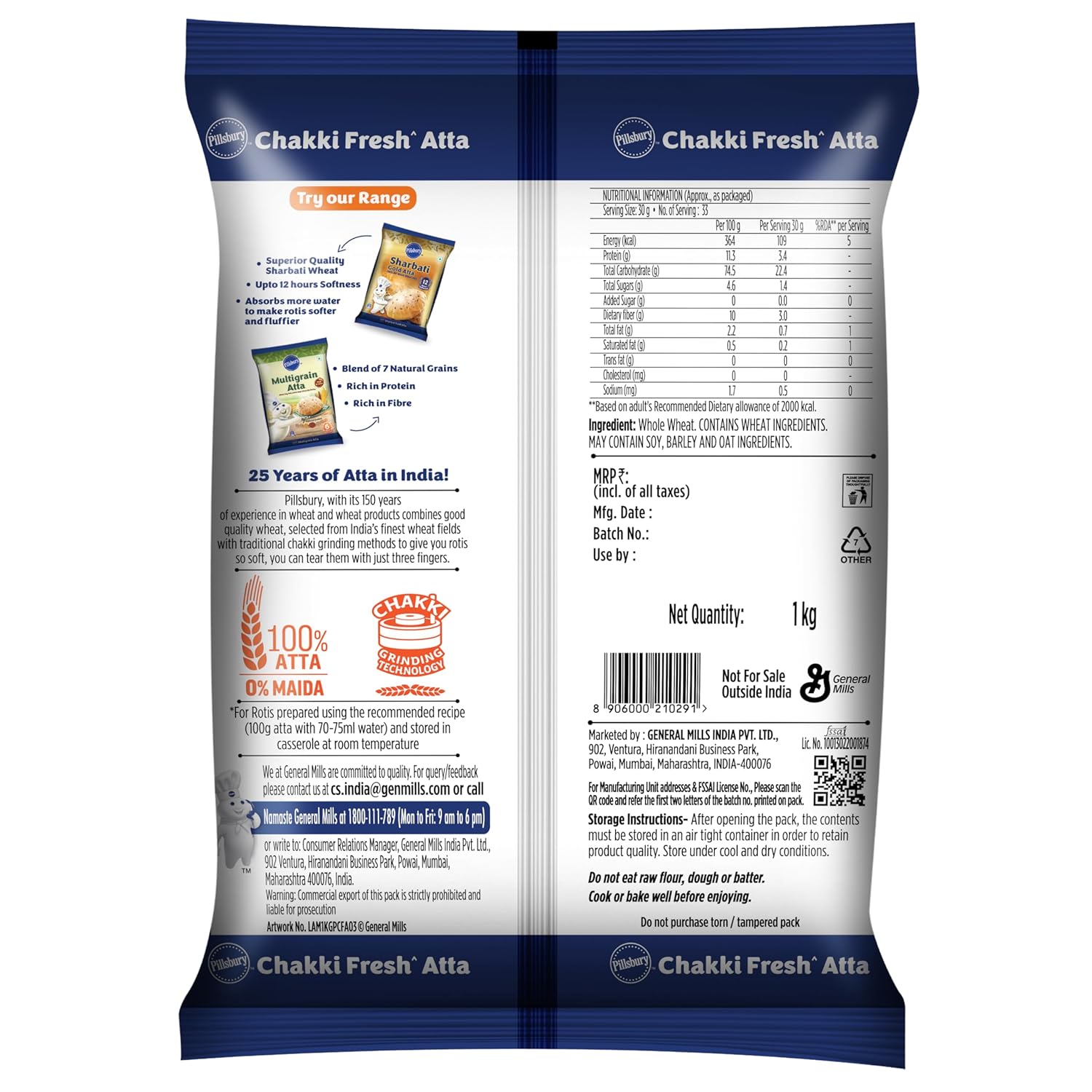 Pillsbury Chakki Fresh Atta -1kg